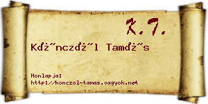 Könczöl Tamás névjegykártya